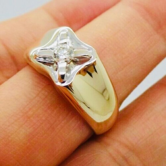 14K YELLOW GOLD MEN'S DIAMOND RING .18 CARAT - Picture 2 of 9